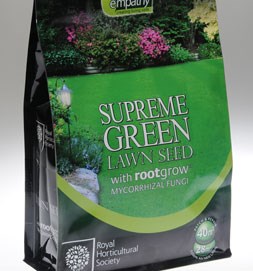 RHS Supreme green lawn seed with rootgrow (RHS Empathy lawn Seed with rootgrow)