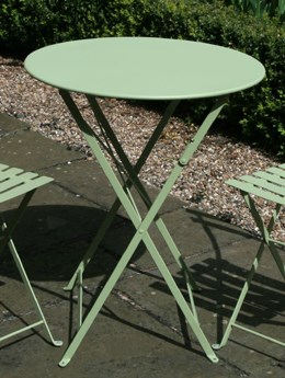 Willow-green metal, bistro table
