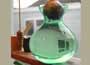 Round Green Glass Bulb Vase