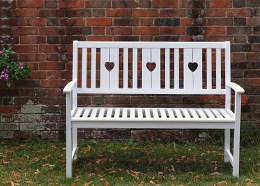 White heart bench