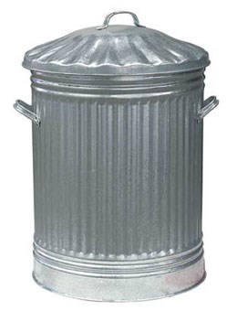 Galvanised dustbin with metal lid