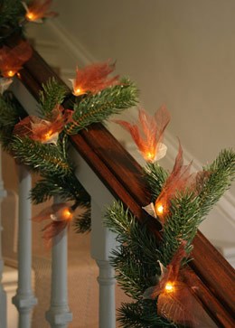 Brown indoor leaf skeleton LED lights