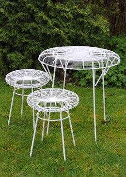 Patio table and two stools