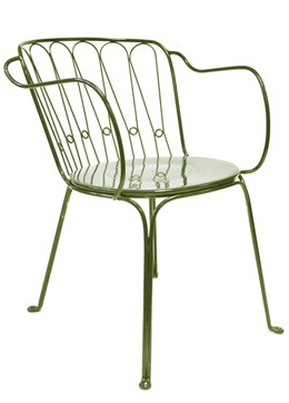 Versailles steel arm chair - lichen green