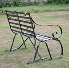 Repton 2 seater scroll bench - black