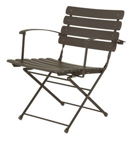 Folding low metal chair