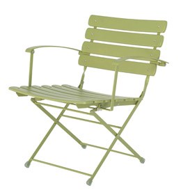 Folding low metal chair