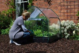 Pop up cloche cover for grow bed