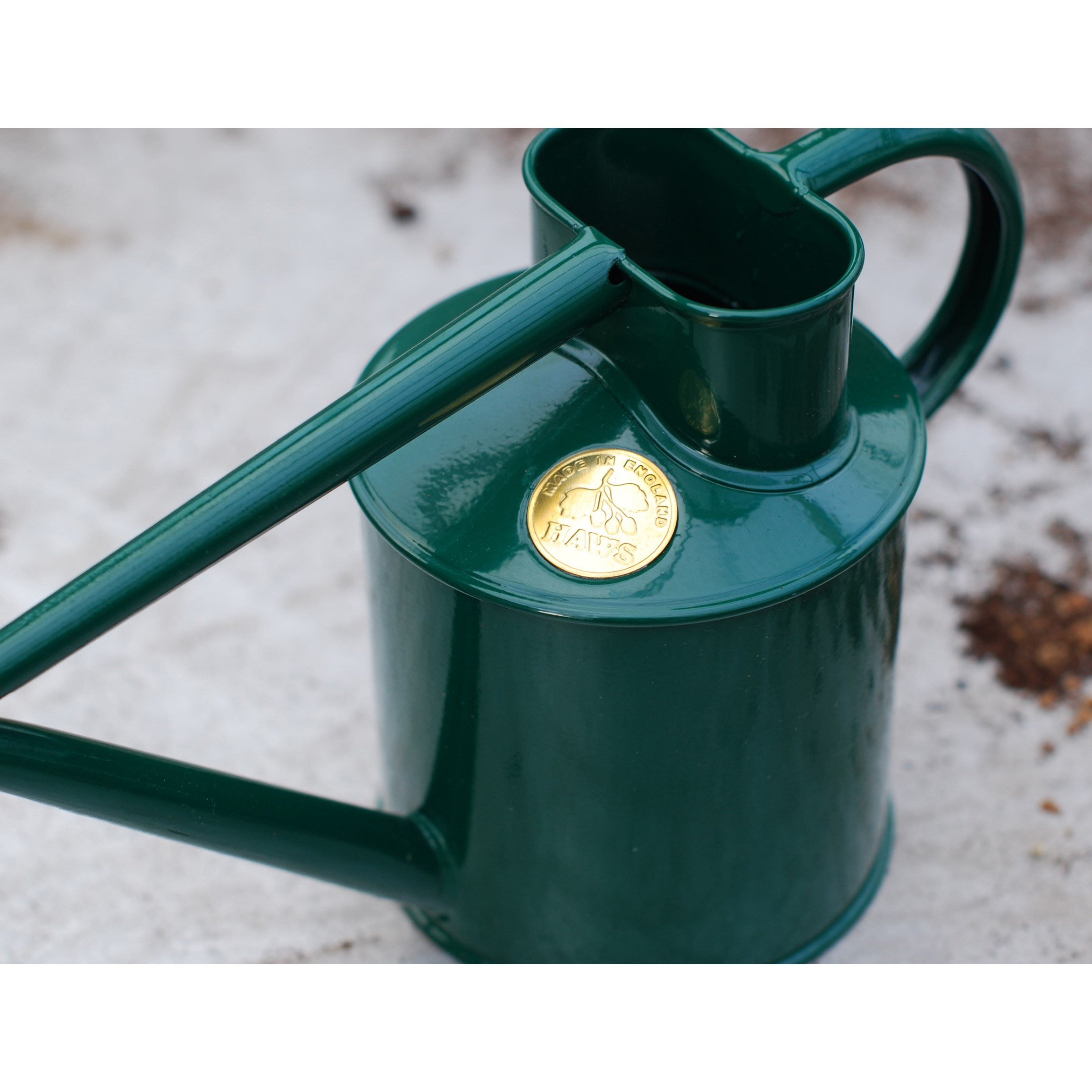 Haws green metal 1 litre watering can