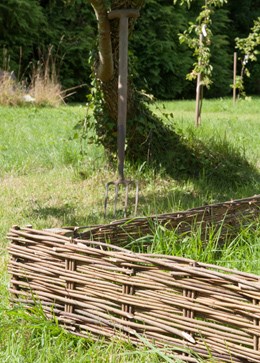 Woven willow edging hurdle