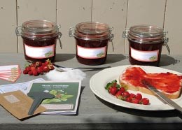 Strawberry jam pot set