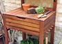 Hardwood potting bench with storage