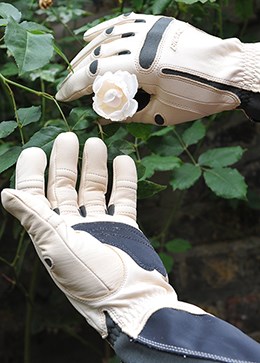 Men's tan rose gauntlet gloves