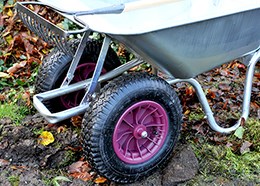 Galvanised carrier duo wheel wheelbarrow