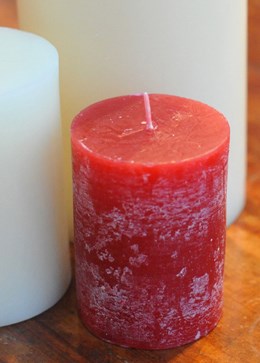 Raspberry and vanilla pillar candle