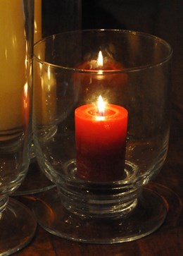 Raspberry and vanilla pillar candle