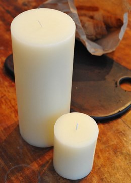 Tall pillar candle
