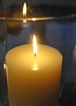 Tall pillar candle