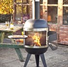 Steel and Stainless Steel Pizza Chimenea