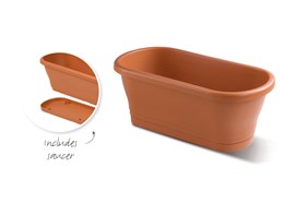Plastic trough and saucer