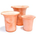 Flared rim terracotta pot