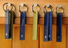 Set of 5 numbered key rings