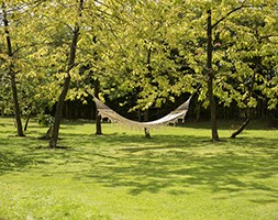 Woven string hammock