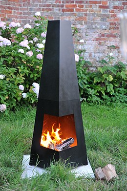 Contemporary cuba chiminea black