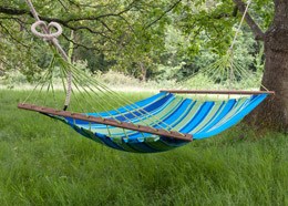 Swing hammock with bars - blue