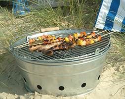 Galvanised metal Rock BBQ