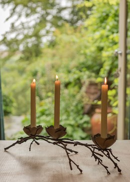 Magnolia twig taper candle holder