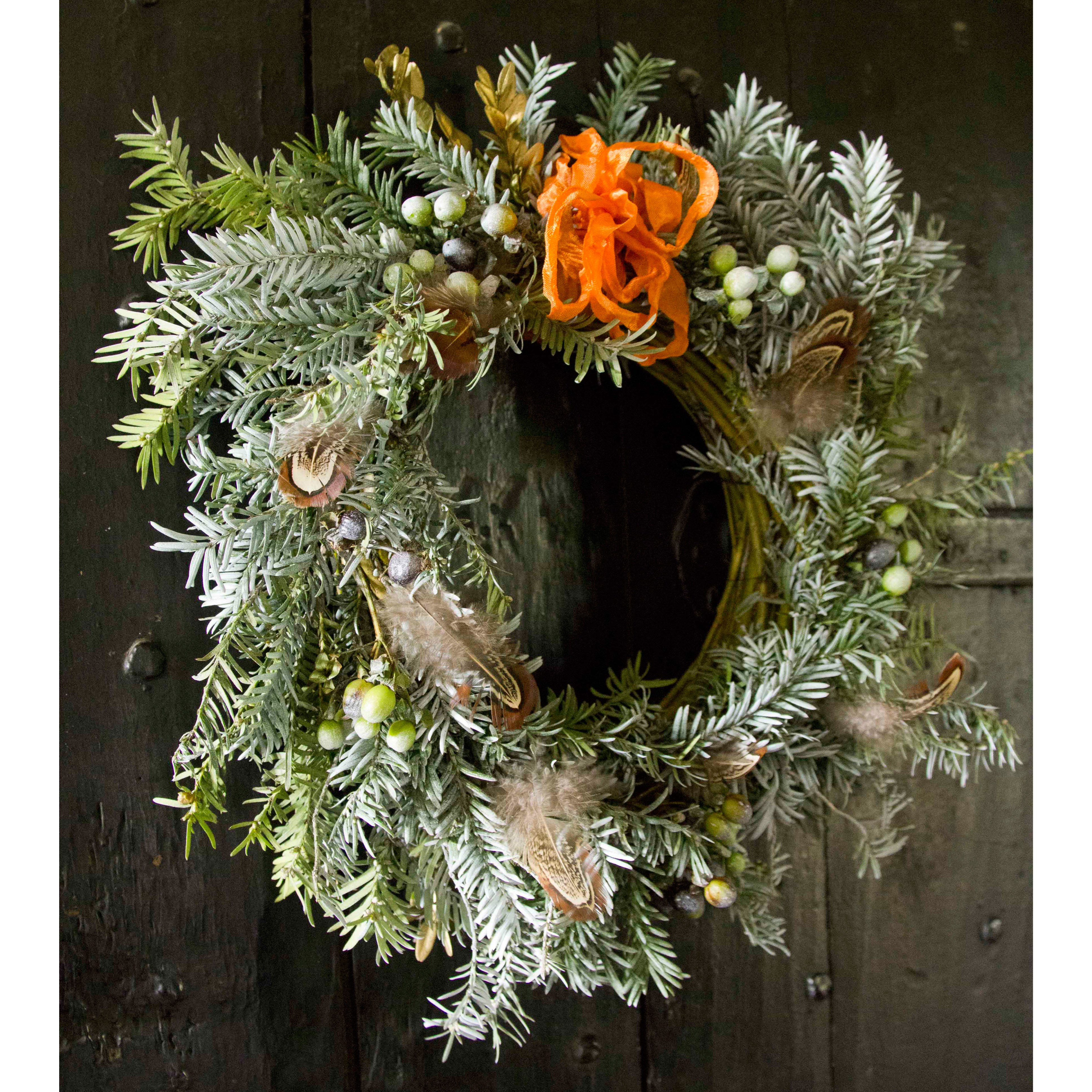 Dusted Yew & Berry Wreath