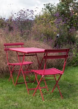 Rome folding bistro set - crimson