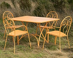 4 Seat Venice dining set - orange