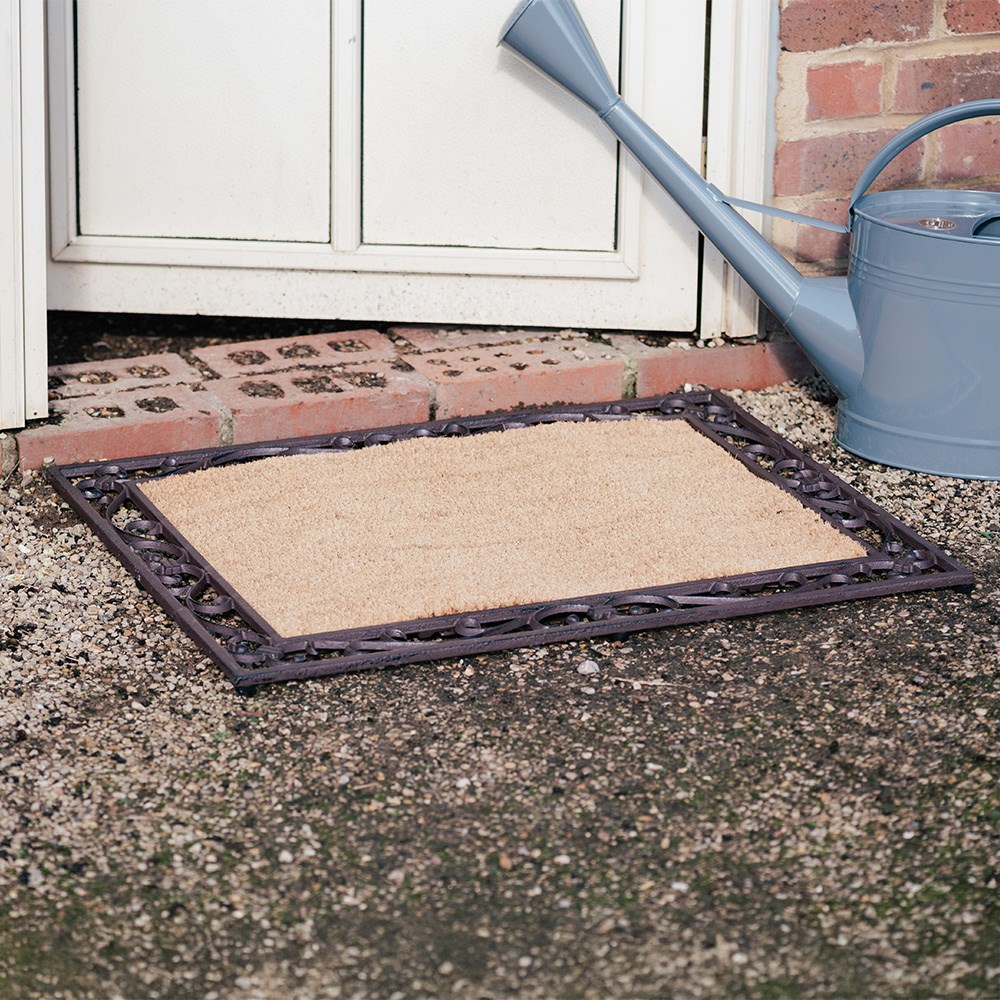 Cast iron and coir doormat