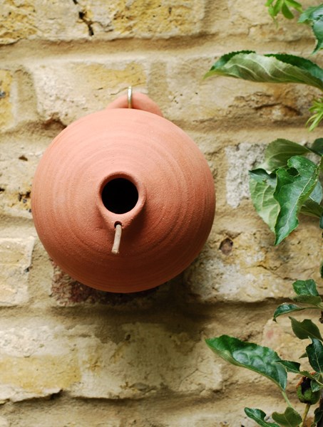 Blue tit terracotta bird pot