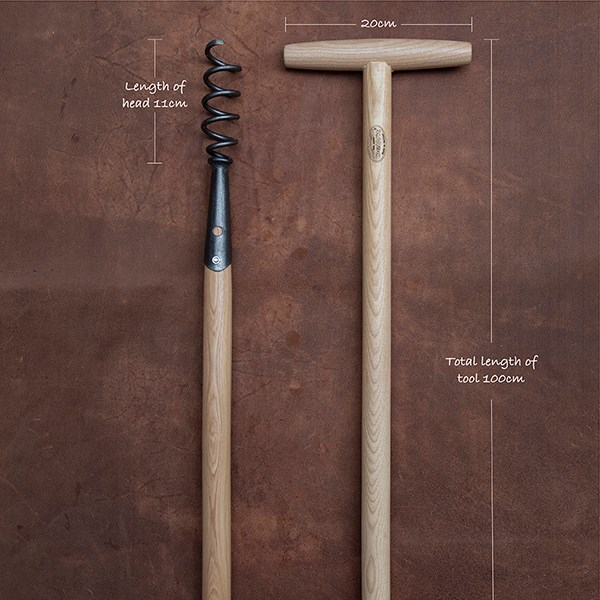 DeWit corkscrew weeder long T handle