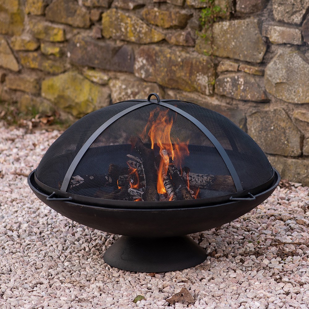 Cast iron disc fire pit - large