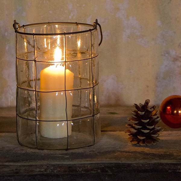 Blown glass lantern