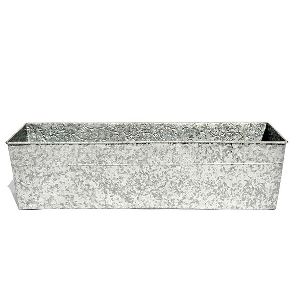 Embossed galvanised metal window trough