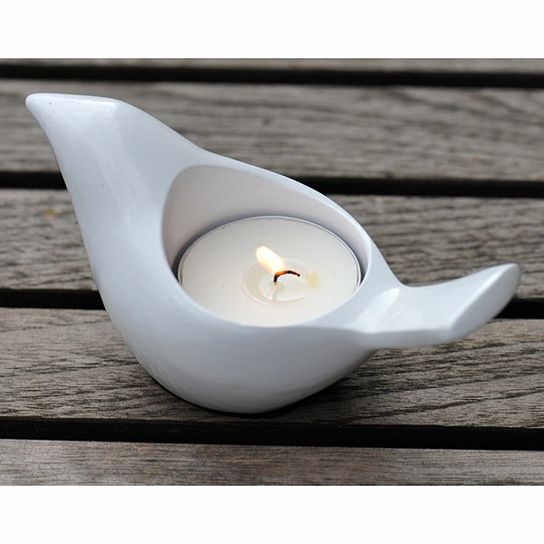 Bird tealight holder - zinc