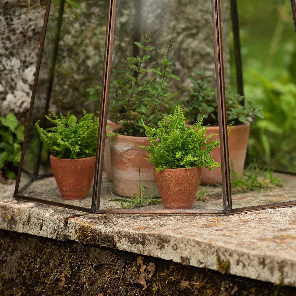 Victorian lidded bronze lantern cloche