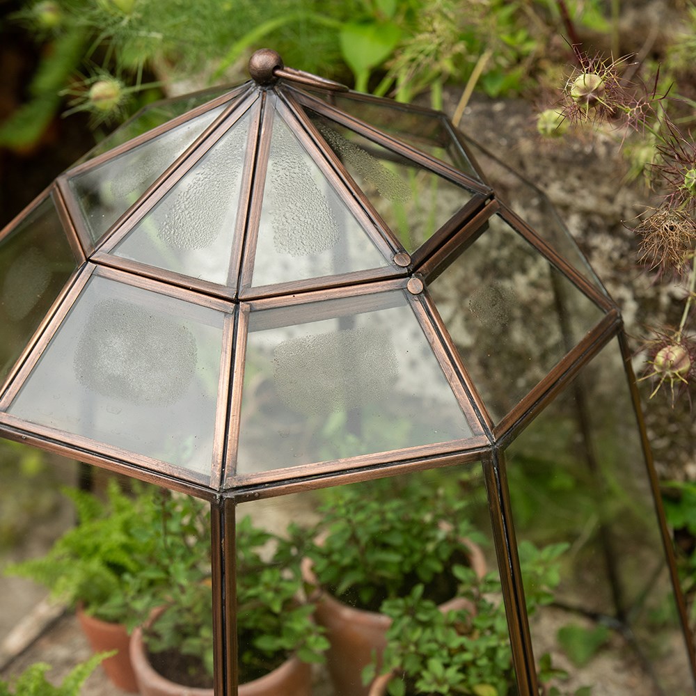 Victorian lidded bronze lantern cloche