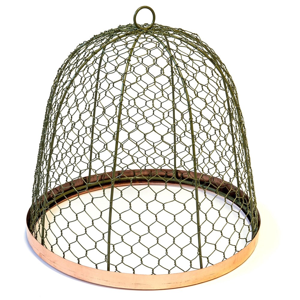 Copper rimmed cloche - lichen green