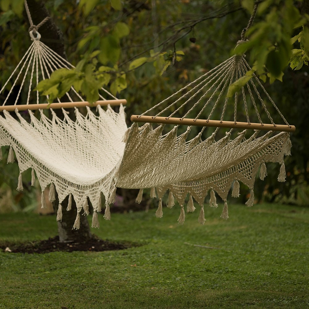 Woven string hammock