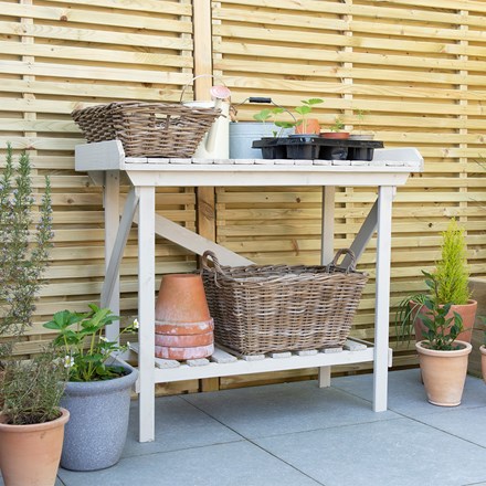 Wooden garden potting bench - natural