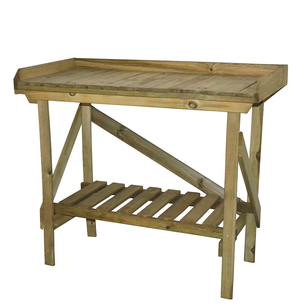 Wooden garden potting bench - natural