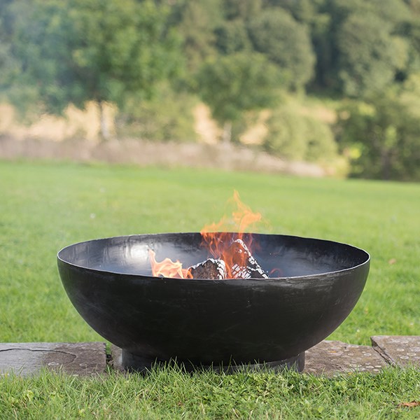 Large iron fire pit bowl