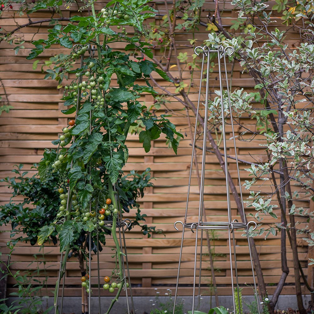 Elegant tiered metal wall leaning obelisk - 2 tier pewter