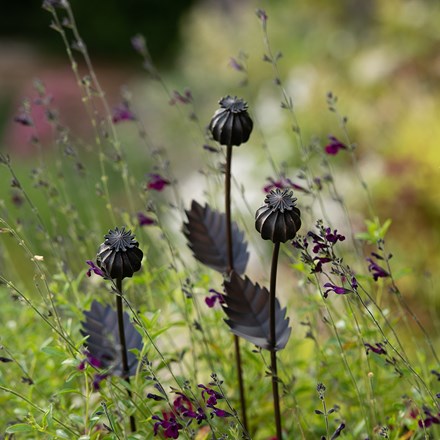 Poppy seed head stake - small seed head